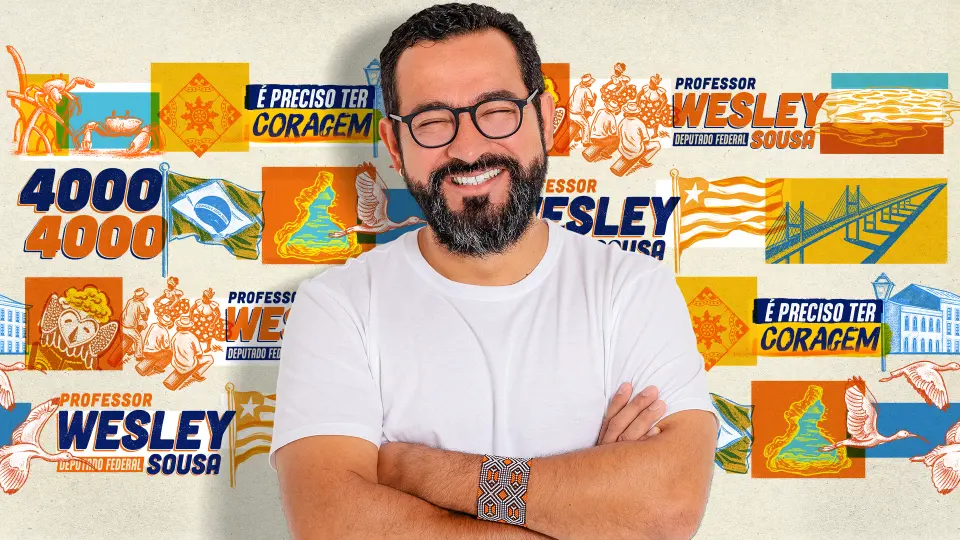 Card oficial de divulgação com foto de Wesley Sousa